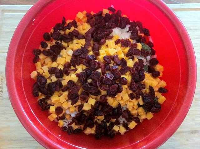 Cranberries Added to Salad