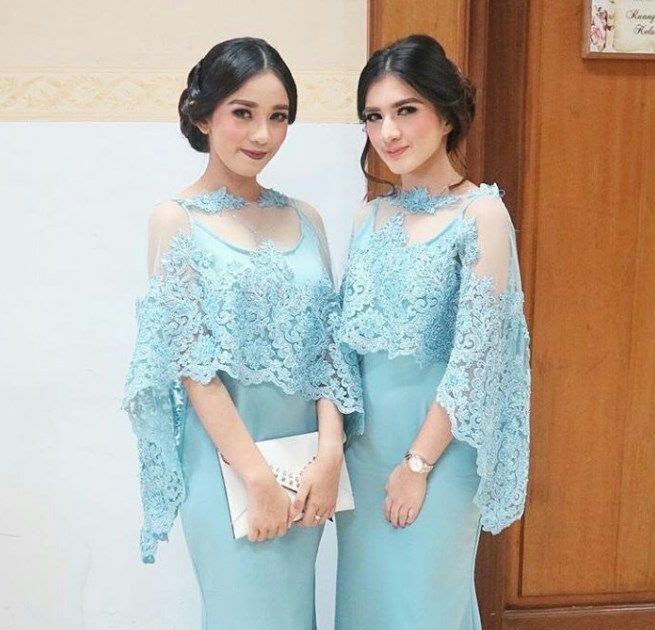 Model Baju Kebaya Biru Putih Remaja  Baju Busana Muslim Pria Wanita