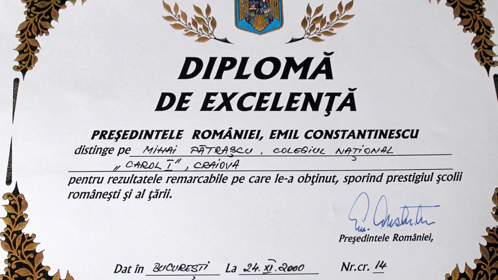 diploma de la Emil Constantinescu