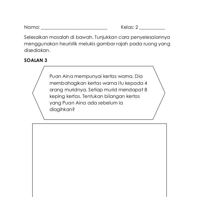 Soalan Penyelesaian Masalah Bahagi Tahun 4 - J Kosong s