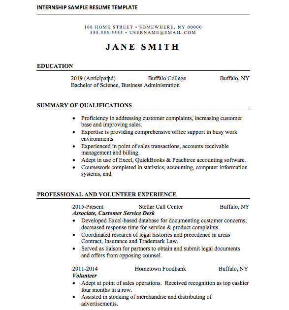 Resume Format For Law Intern - Resume Themplate Ideas