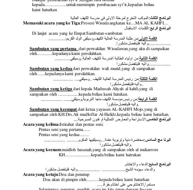 contoh mukadimah assignment bahasa arab