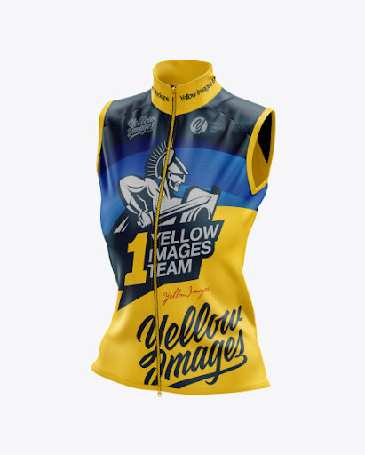 Download Free Women's Cycling Wind Vest mockup (Half Side View) (PSD)