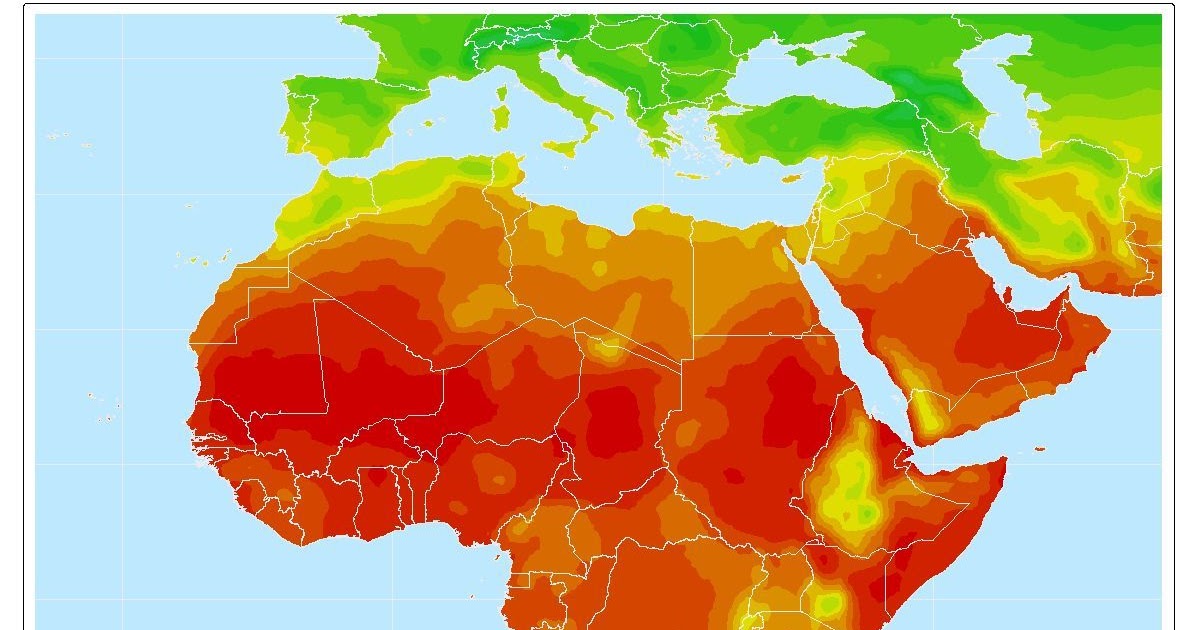 Africa Temperature Map Map Of Africa
