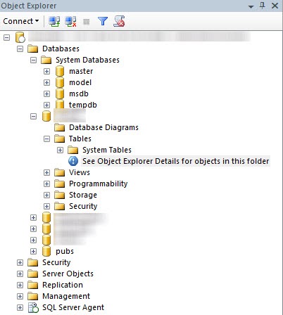 object explorer details for objects in this folder in Sql Server | A to Z