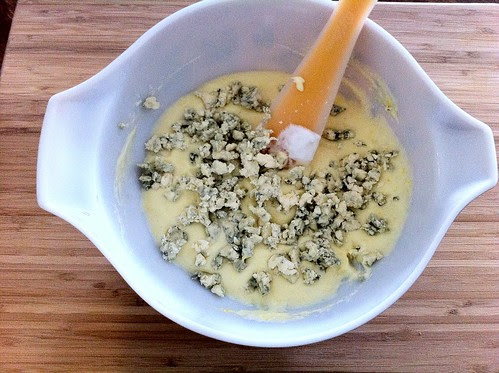 Blue Cheese Crumbled into Custard