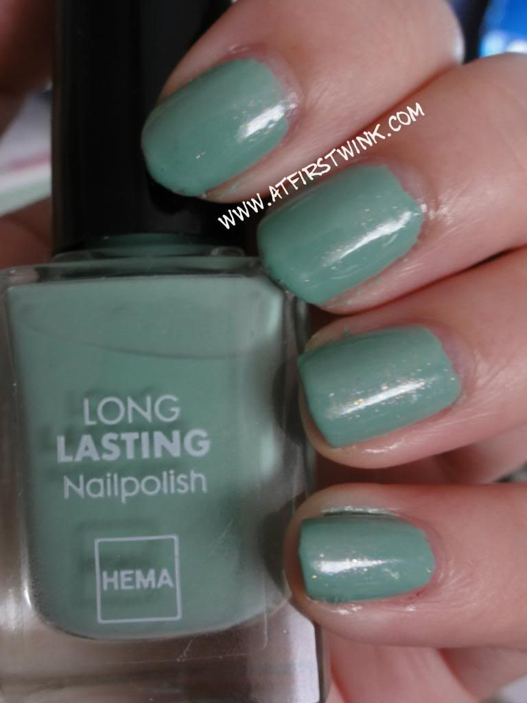 Chanel Jade dupe, the HEMA nail polish #843 Dark Sea foam