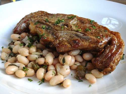 Barnsley chop with cannellini bean and caper salad, Dartmouth Arms, Forest Hill, London SE23