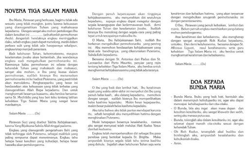 Catholic Youth Indonesia Cara Berdoa Novena Tiga Salam Maria