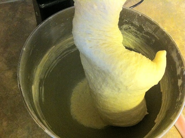 Pizza Dough, Partway Thru Knead