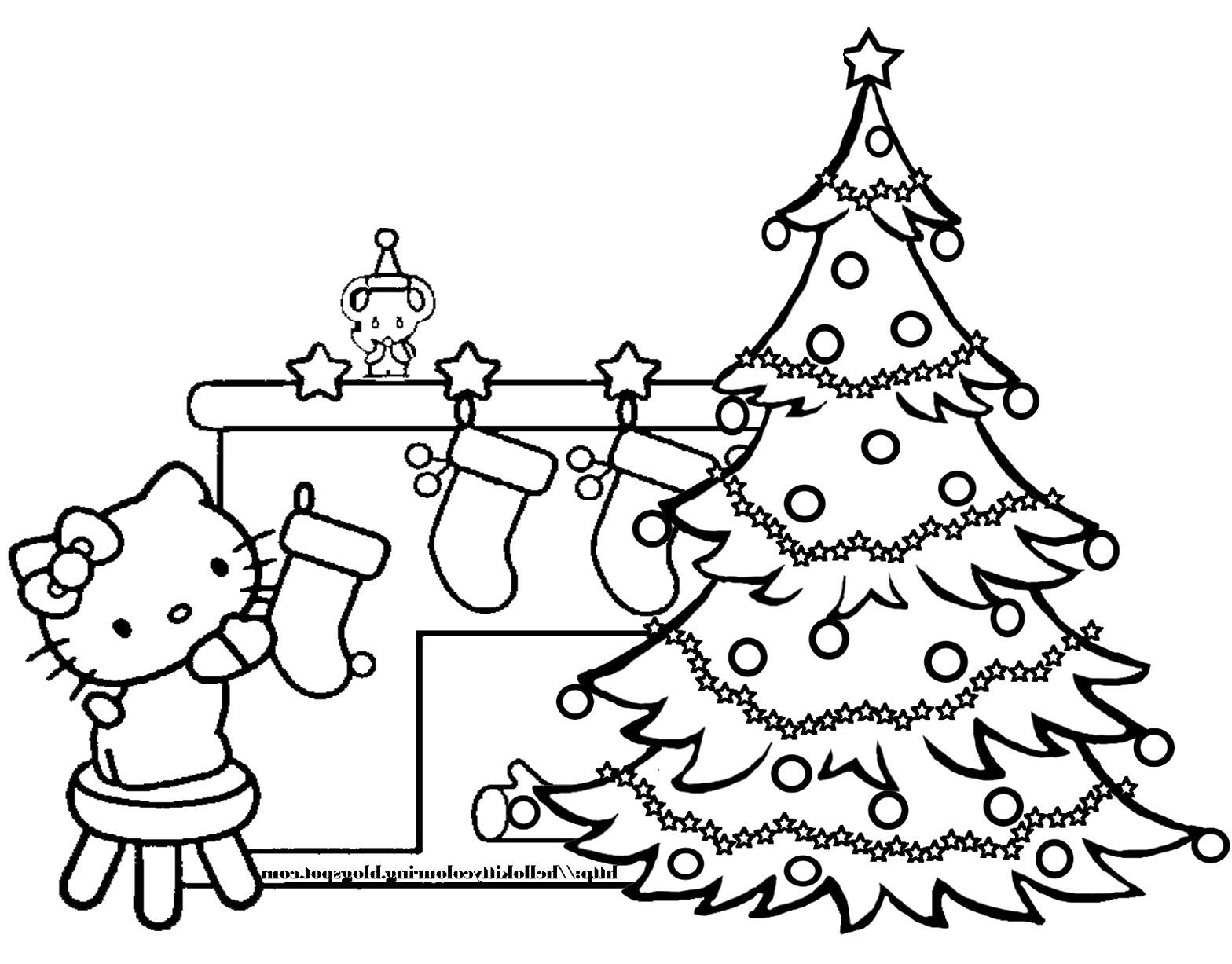Coloring Pages Hello Kitty Christmas 332 File Include SVG PNG EPS DXF