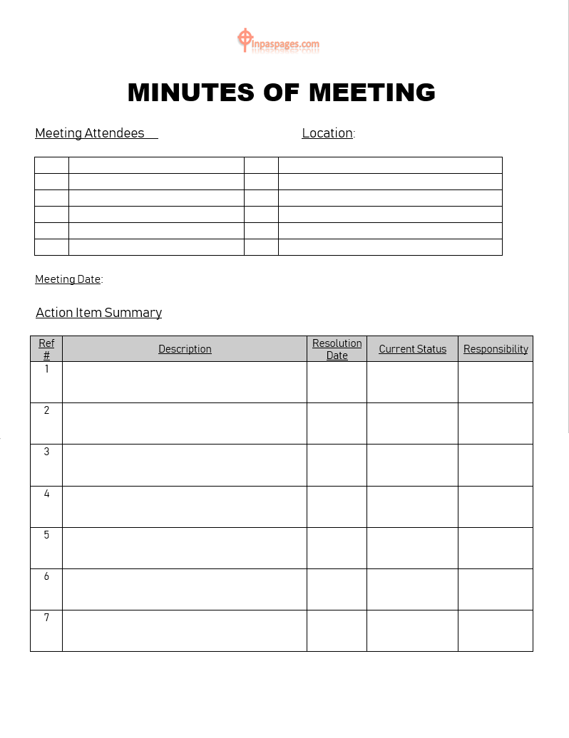 Excel Word Document Minutes Of Meeting Template - Crafts DIY and Throughout Mom Meeting Template
