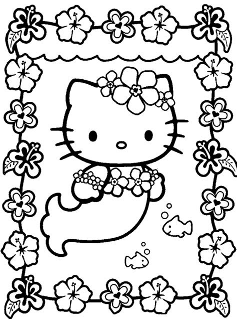 Printable Hello Kitty Mermaid Coloring Pages - Learn to Color