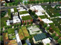 the neighborhood re-imagined with green infrastructure (by: Philadelphia Water Dept) the neighborhood re-imagined with green infrastructure (by: Philadelphia Water Dept)