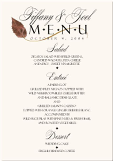 Fall Wedding Menu Cards Autumn Theme Wedding Menu Cards Fall Wedding Menu Cards Autumn Theme Wedding Menu Cards