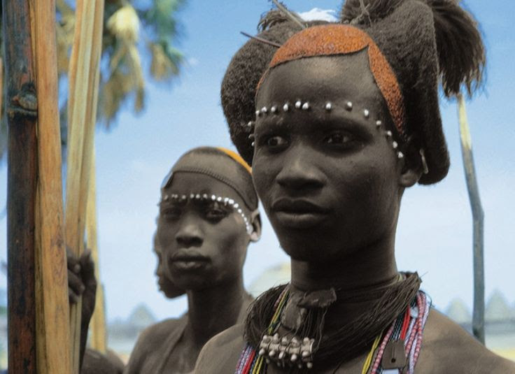 Africa | An image from Leni Riefenstahl's Africa publication coming from the chapter dedicated to the Shilluk people ~ Nilotic people of Southern Sudan