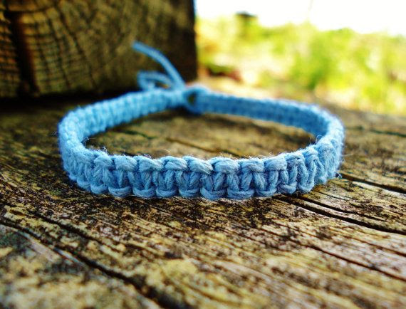 http://www.pinterest.com/pin/10273905370821747/ Slate Blue Hemp Bracelet by PEACEdTogether1 on Etsy, $10.00