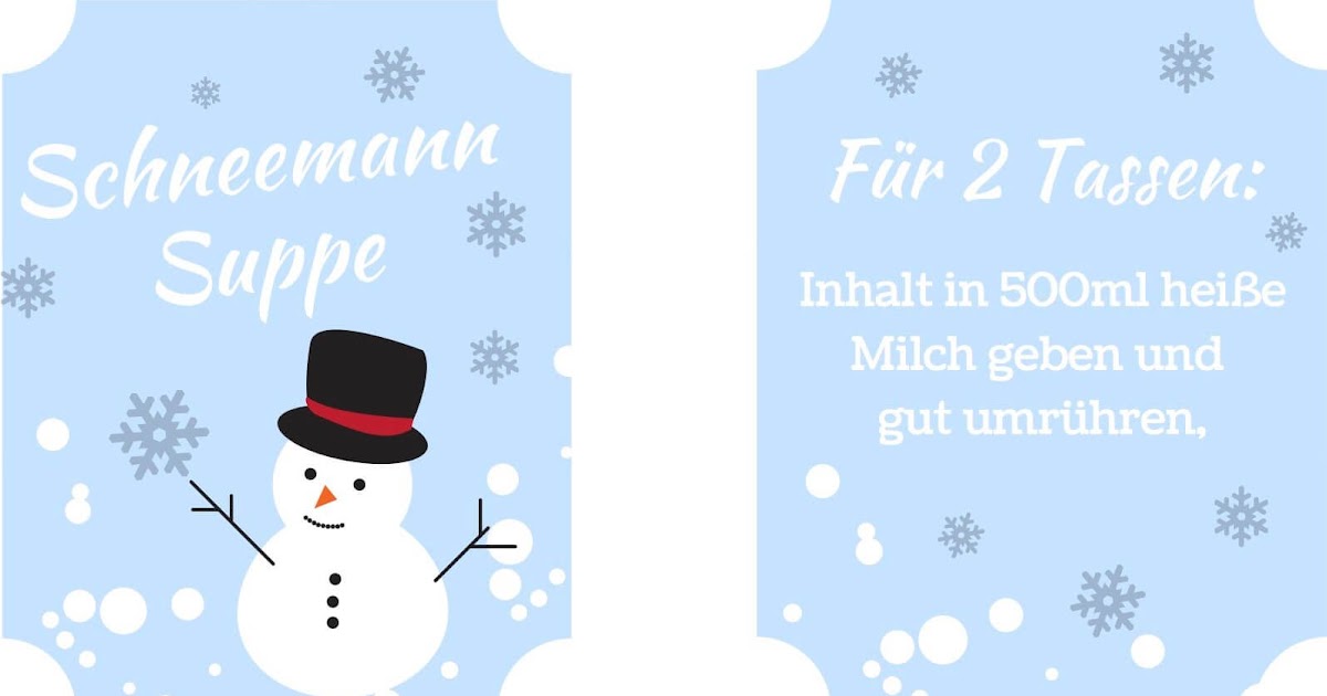 Schneemannsuppe Etikett Kostenlos / Schneemannsuppe Etikett Kostenlos