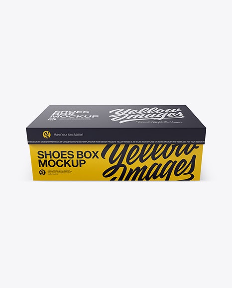 Download Shoes Box Mockup - Front View (High-Angle Shot) Packaging Mockups | PSD Mockups Leather Free ...