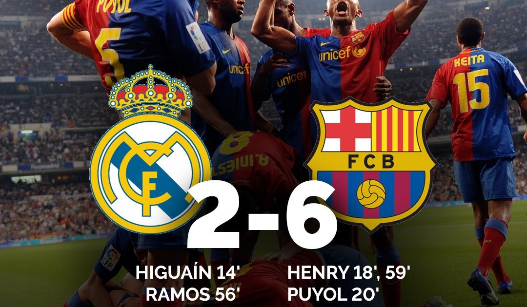 Fc Barcelona Vs Real Madrid 6-2 / La Liga: Real Madrid 2-6 Barcelona: Two each for Henry and ...