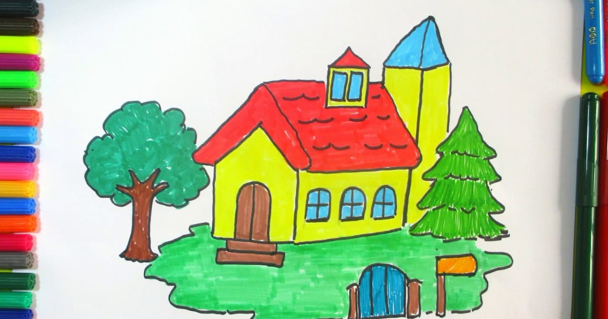Simple Easy Beautiful House Drawing - bmp-buy