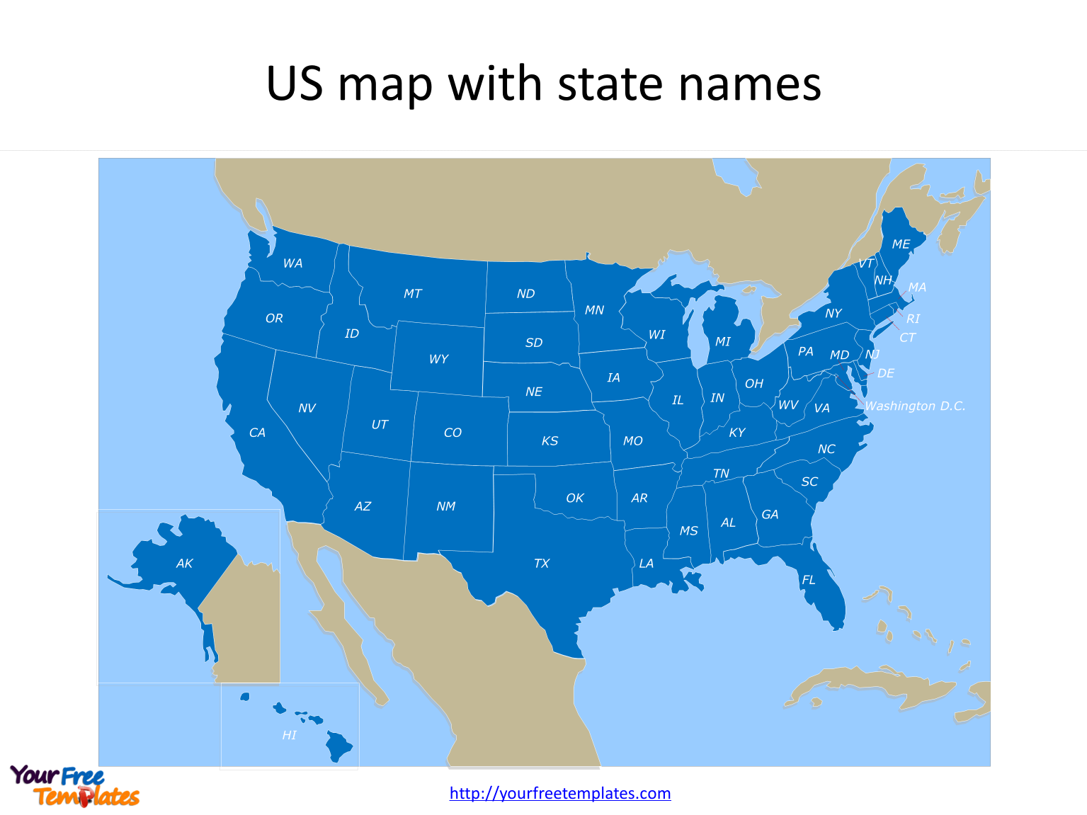 Downloadable Free Editable Us Map Powerpoint Template - Download Gratis
