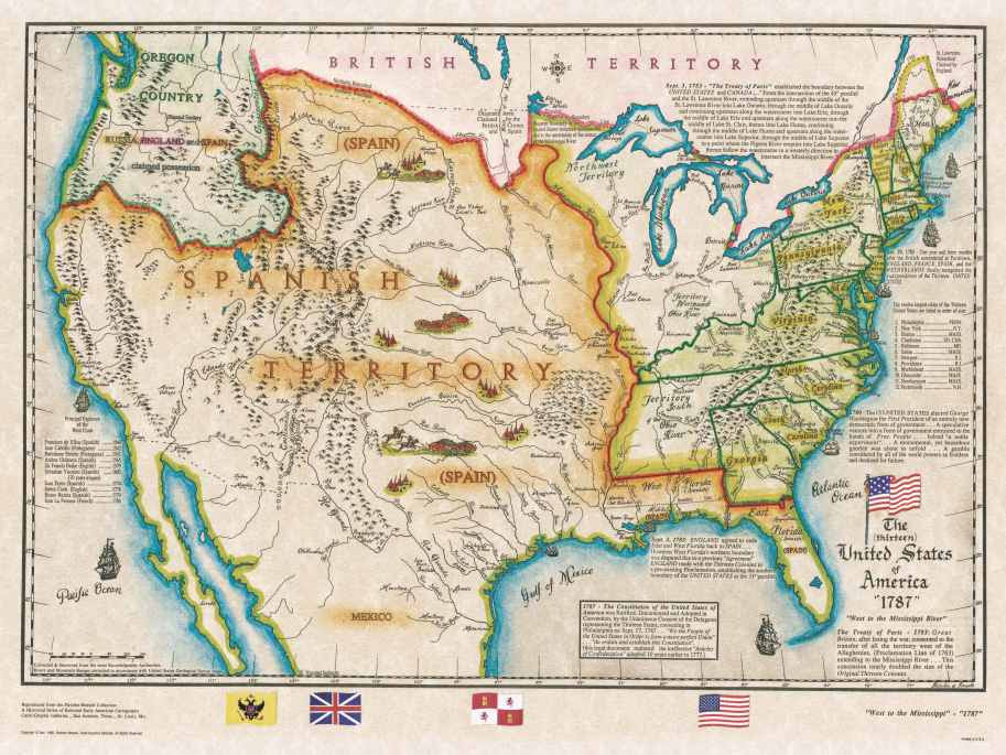 Labeled Hudson River Map 13 Colonies