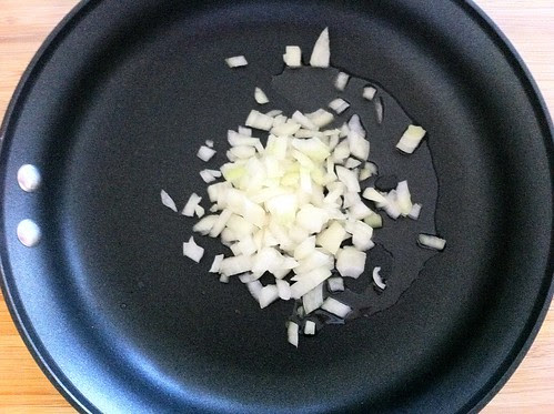 Diced Onion Added to Hot Oil