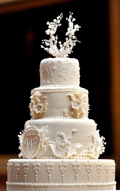 Detail of the wedding cake for The Duke and Duchess of Cambridge