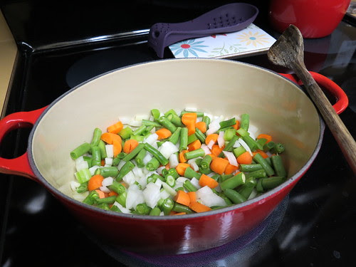 softening the veggies