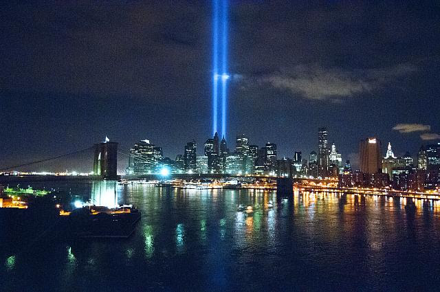The Tribute in Light, an art installation near the World Trade Center site commemorating the 9/11 attacks. Photograph by Camilo Vergara, 2010, //hdl.loc.gov/loc.pnp/vrg.00034