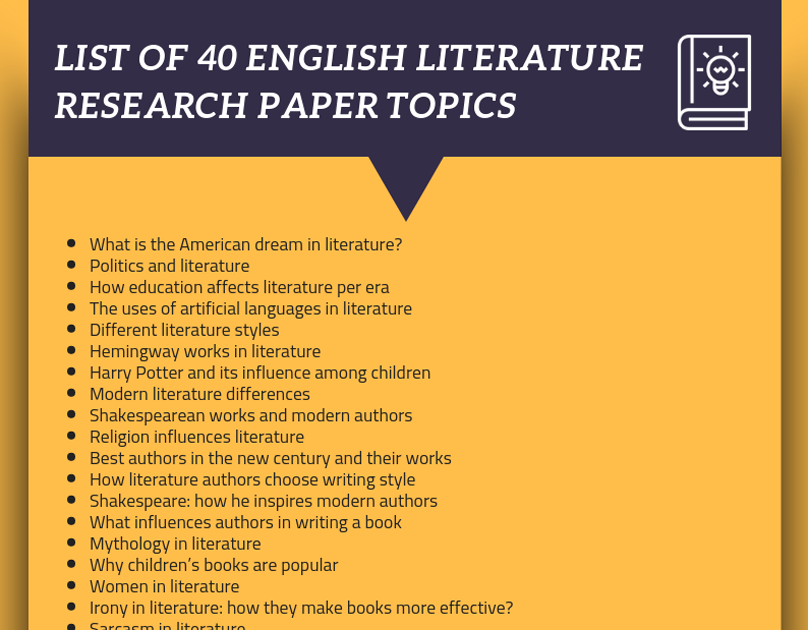 english literature research paper topics