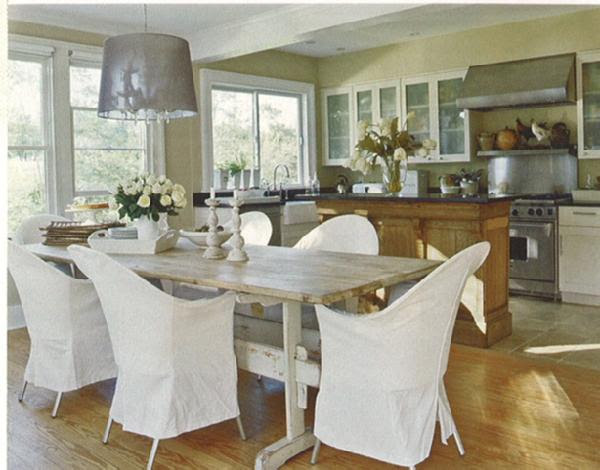 Gray Wood Dining Table - Cottage - dining room