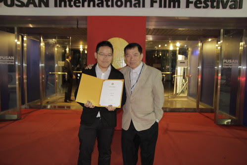 With Dad, after the Pusan International film Fest closing ceremony