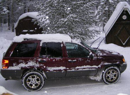 Mom's Snow Covered Jeep