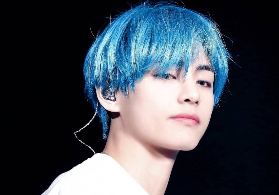 Blue hair boy BTS V - wide 5