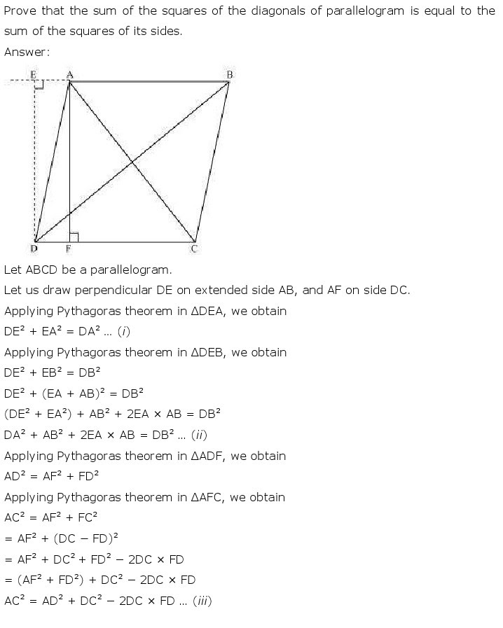 NCERT Solutions for Class 10th Maths Chapter 6 - Triangles