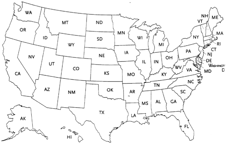 Map Of Us Worksheet Color These States