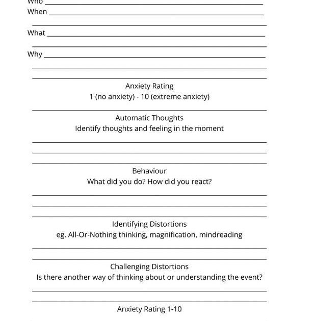 Challenging Cognitive Distortions Worksheet Pdf | schematic and wiring