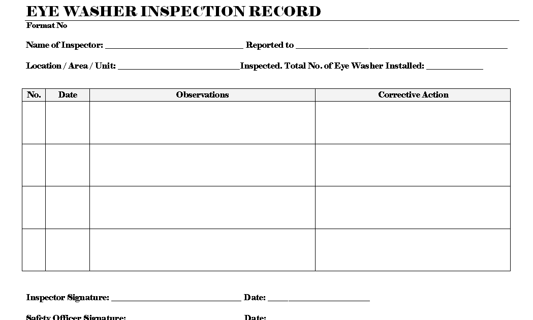 Eye Wash Station Checklist +Spreadsheet : Eye Wash Station Checklist