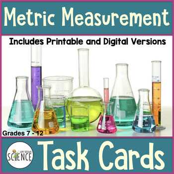 Metric Measurement Task Cards, Grades 6-12, Set of 90 cards