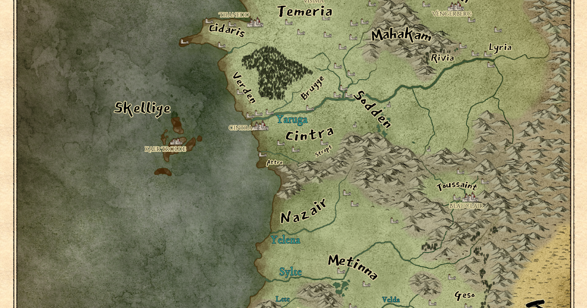 Map Of The World Of The Witcher | Map Of The World