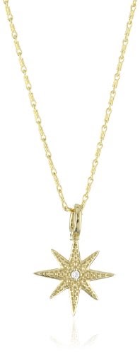 Holiday Jewelry: Mizuki 14k Gold and Diamond Starburst Charm Necklace