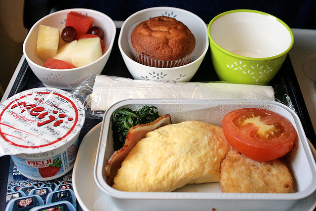 Omelette breakfast set on Cathay Pacific