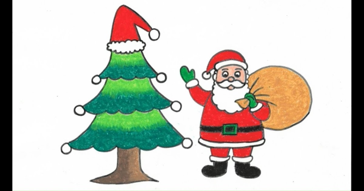 Drawing Easy Christmas Tree Drawing Easy Santa Claus