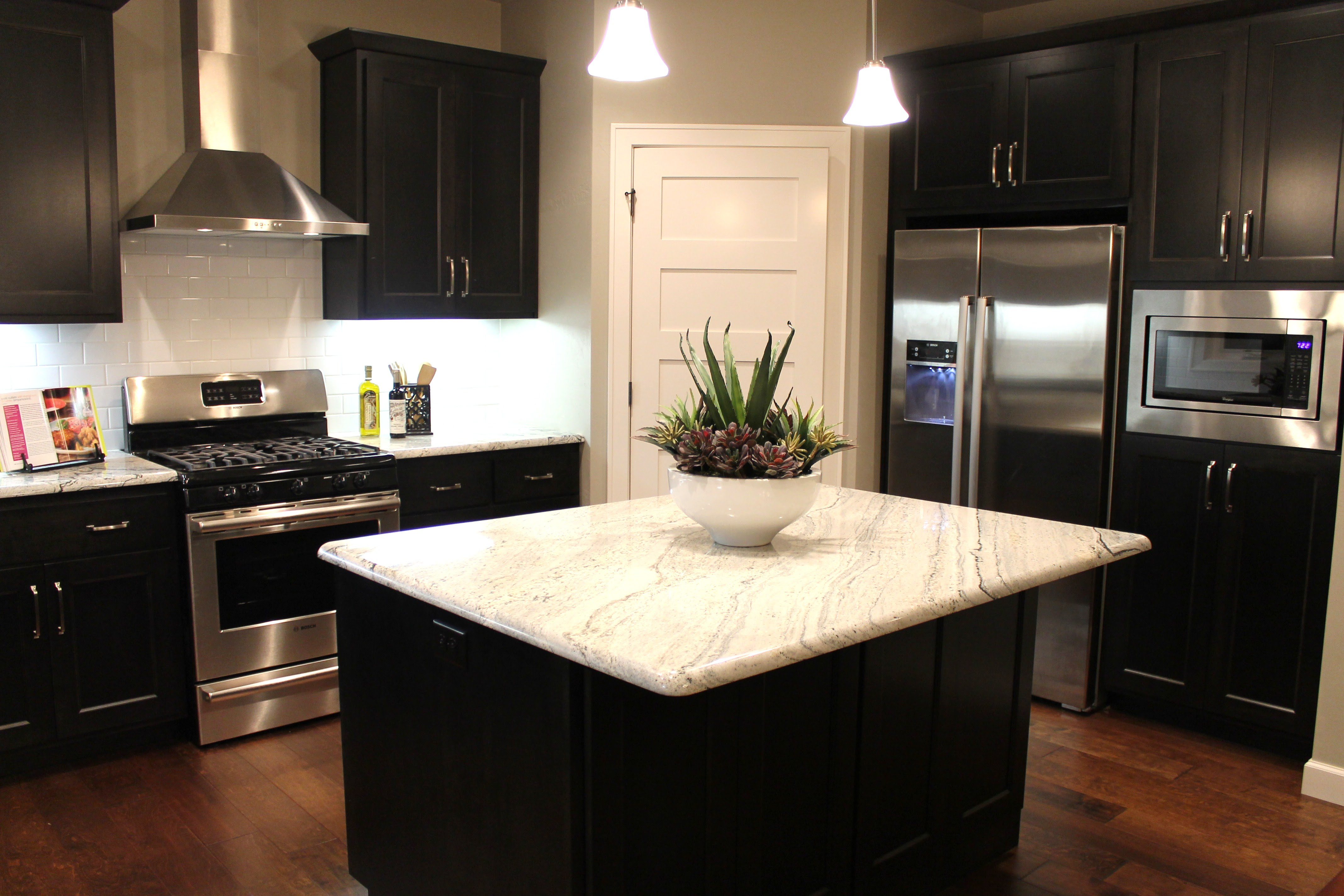 White Kitchen Cabinets With Stained Trim Kitchen Design