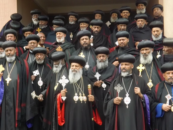 His Holiness Abune Mathias with thier Graces the Archbishops