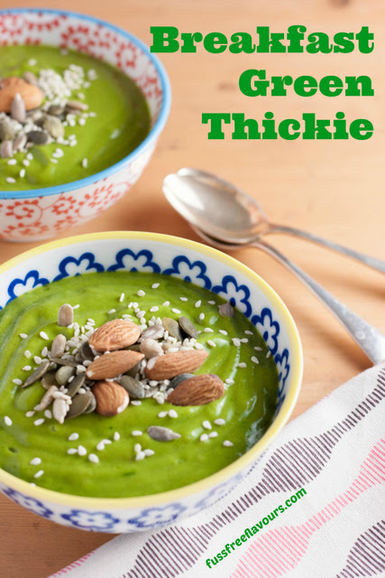 Green Breakfast Thickie - when your regular smoothie needs a spoon