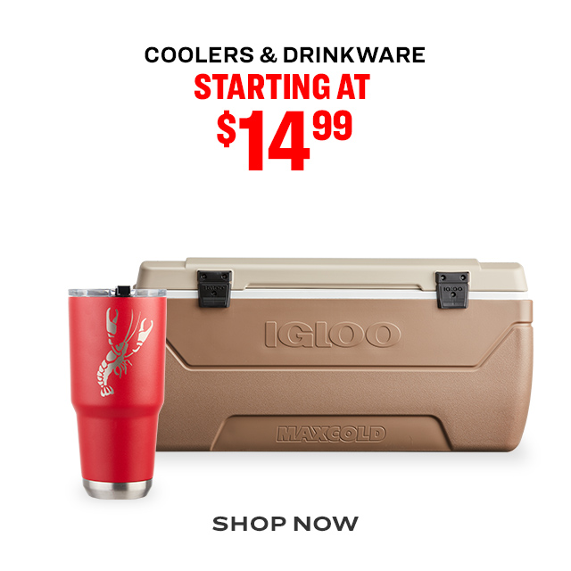Coolers & Drinkware Starting at $14.99
