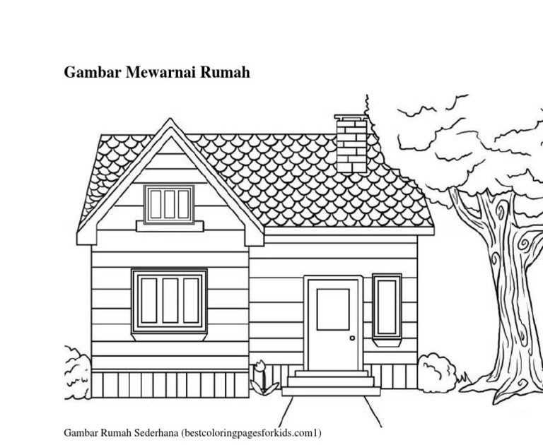 Gambar Rumah Sederhana Mewarnai / 40 Contoh Gambar Sketsa Rumah Dan ...
